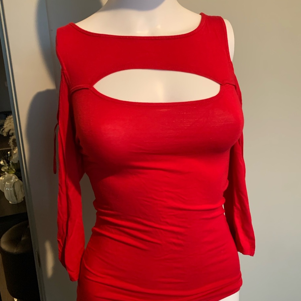 Guess Red Cutout Top